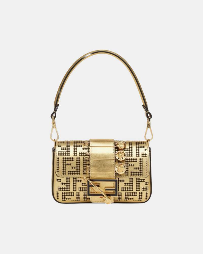 Gold Leather Handbag | FENDI X VERSACE Handbag | Geneviève's