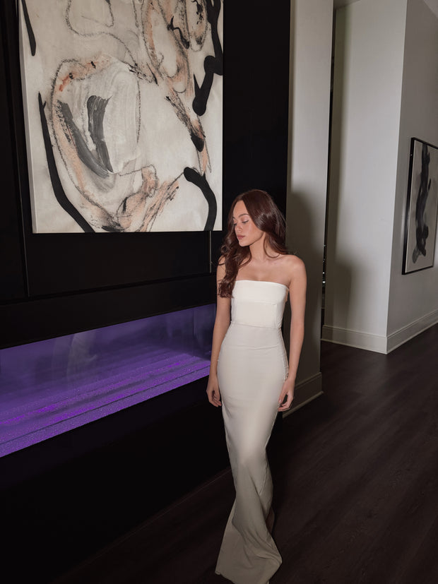 Daytime Party Dress | Rick Owens Strapless Bustier Gown Daytime Party Dress | Rick Owens Strapless Bustier Gown